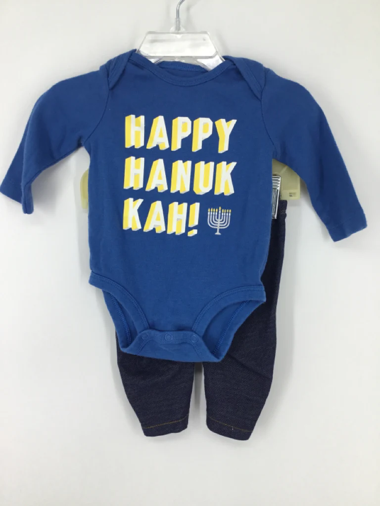 Carter's Child Size 3 Months Blue Hanukkah Outfit