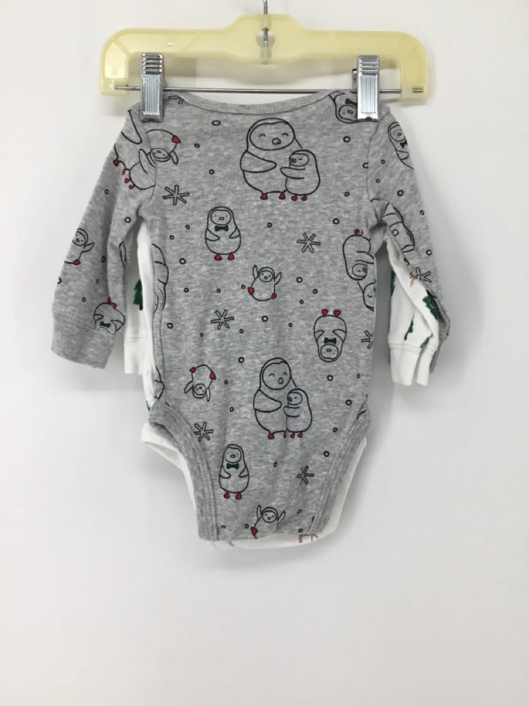 Carter's Child Size 3 Months Gray Christmas Onesie Set of 2 - Image 2