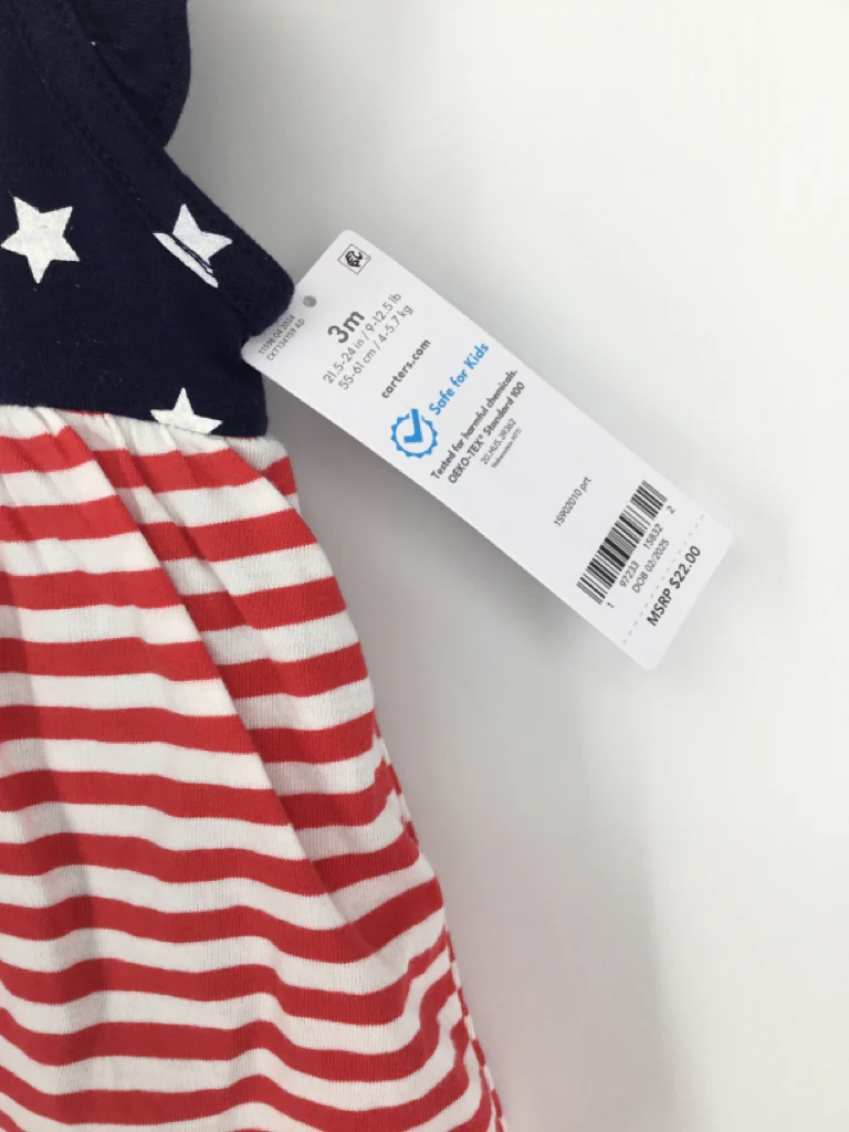 Carter's Child Size 3 Months Navy Stars & Stripes Outfit - Image 2