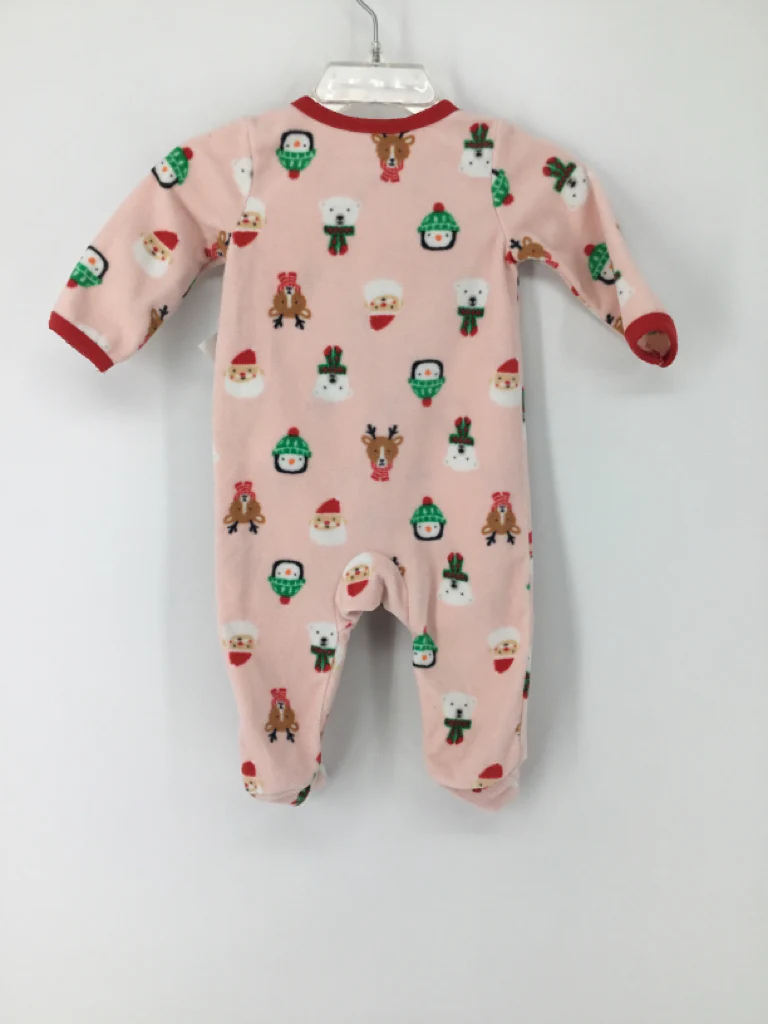 Carter's Child Size 3 Months Pink Christmas Sleeper - Image 2