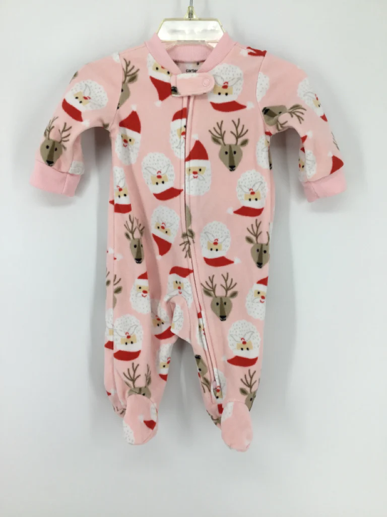Carter's Child Size 3 Months Pink Christmas Sleeper