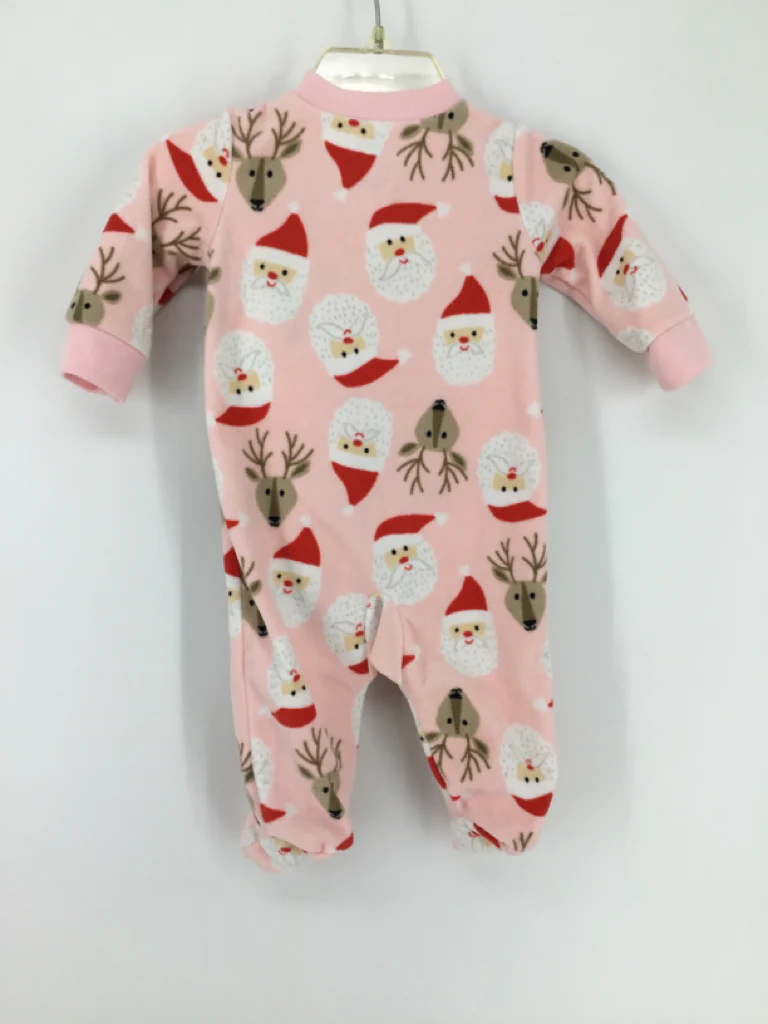 Carter's Child Size 3 Months Pink Christmas Sleeper - Image 2