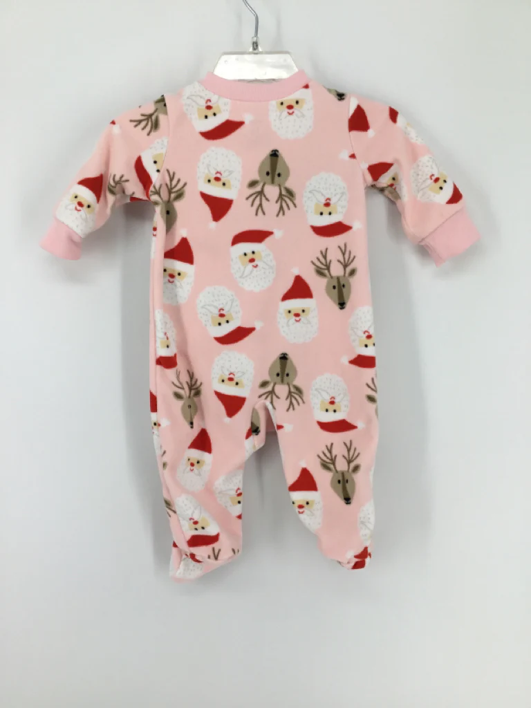 Carter's Child Size 3 Months Pink Christmas Sleeper - Image 2