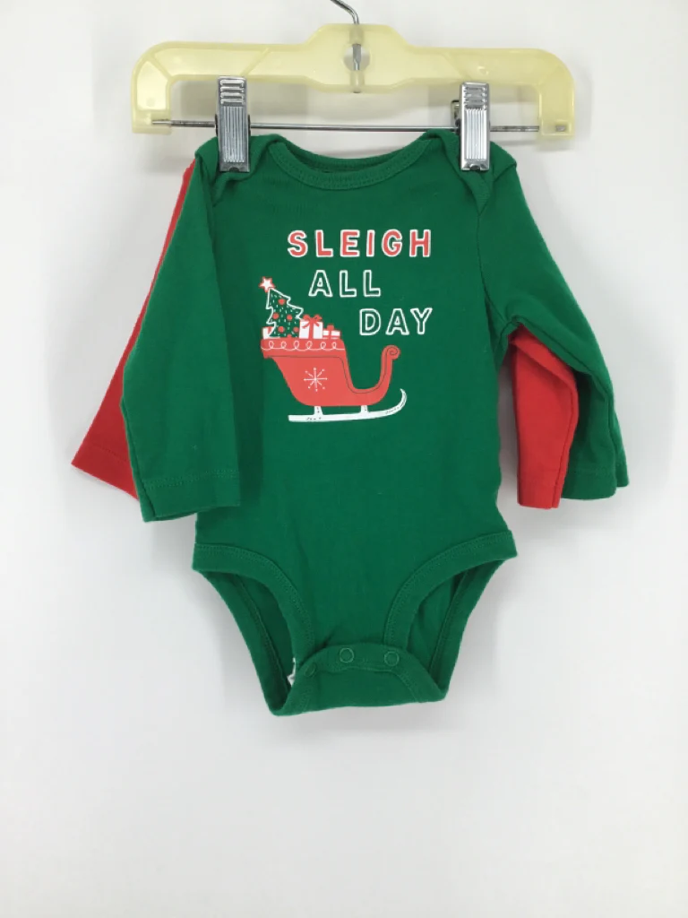 Carter's Child Size 3 Months Red Christmas Sleepers - Image 2