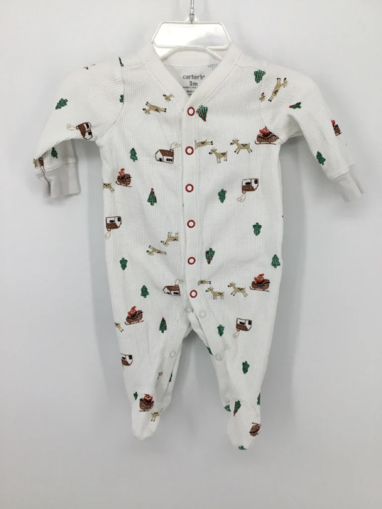 Carter's Child Size 3 Months White Christmas Sleeper