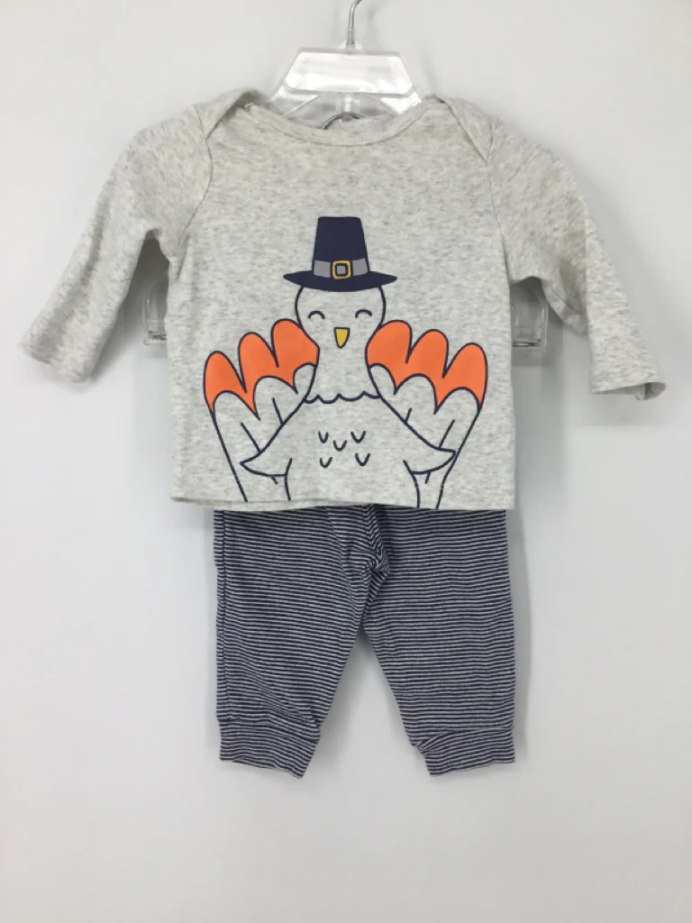 Carter's Child Size 6 Months Gray Thanksgiving Outfit