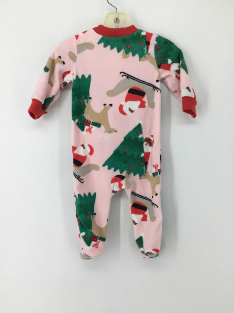 Carter's Child Size 6 Months Pink Christmas Sleeper - Image 2