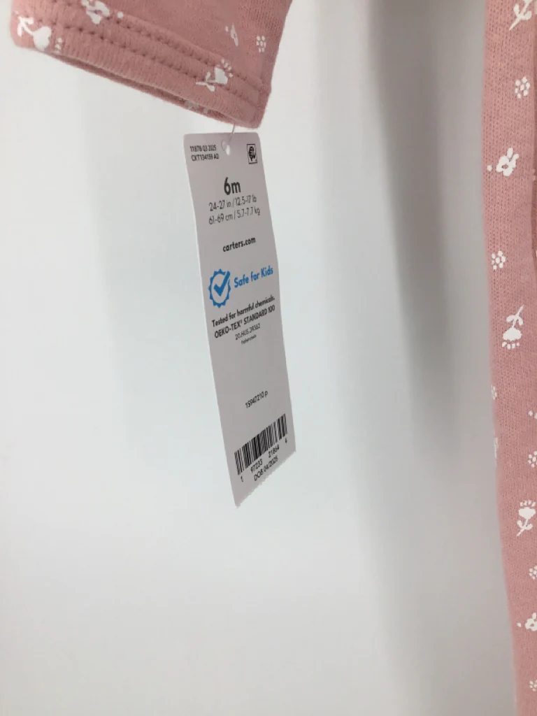Carter's Child Size 6 Months Pink Sleepers - Image 2