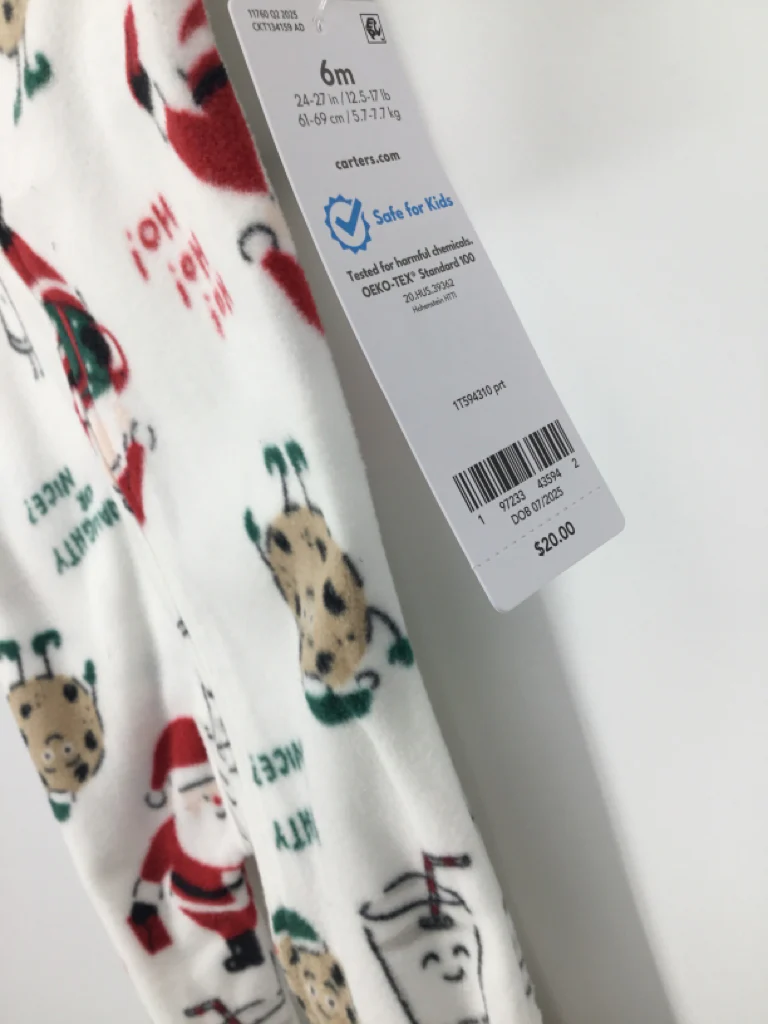 Carter's Child Size 6 Months White Christmas Sleeper - Image 2