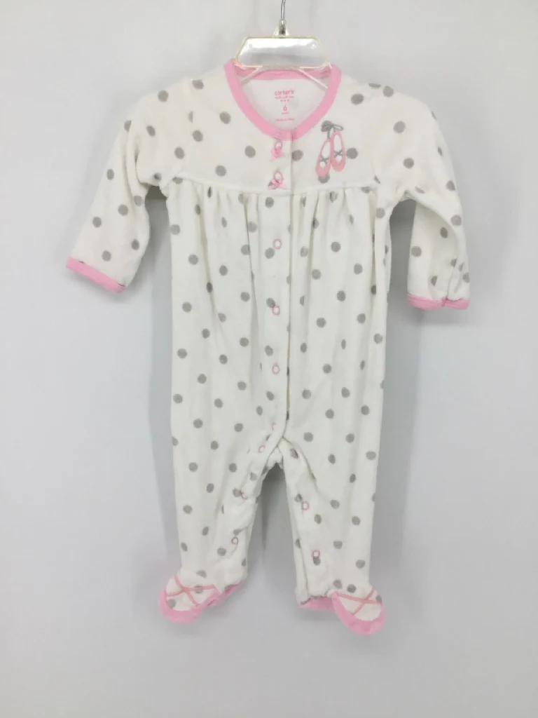 Carter's Child Size 6 Months White Sleepers
