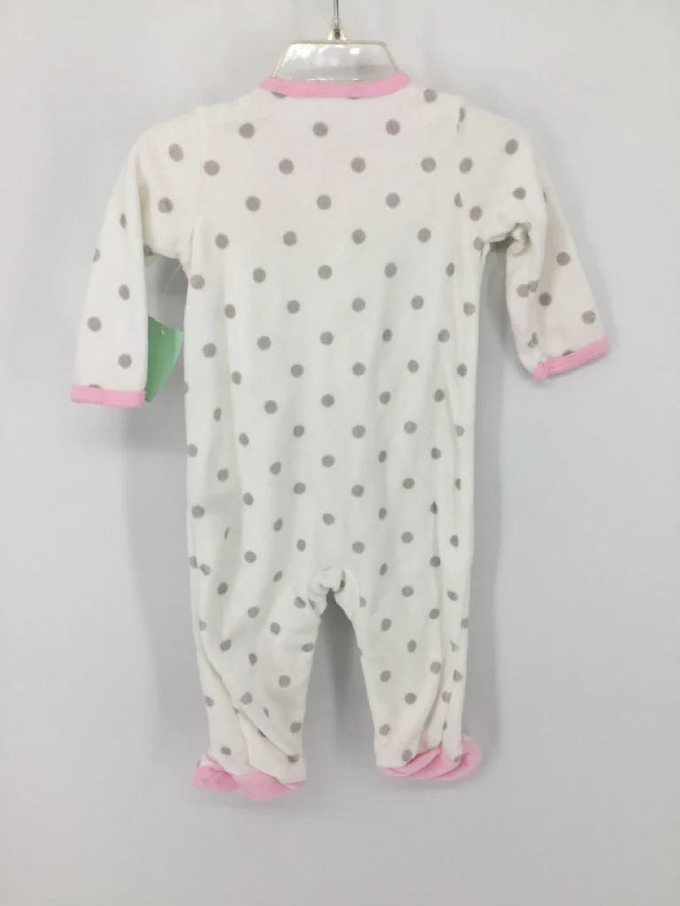 Carter's Child Size 6 Months White Sleepers - Image 2