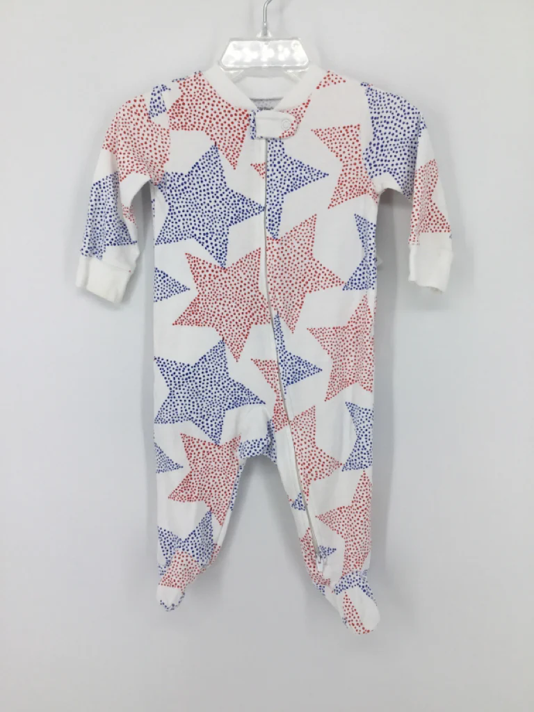 Carter's Child Size 6 Months White Stars & Stripes Sleeper