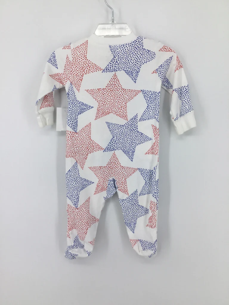 Carter's Child Size 6 Months White Stars & Stripes Sleeper - Image 2