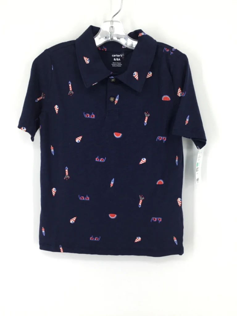 Carter's Child Size 8 Navy Stars & Stripes Shirt