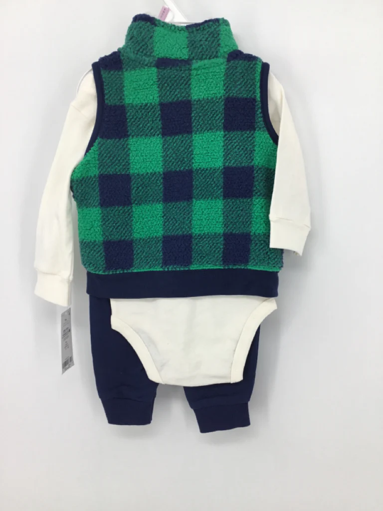Carter's Child Size 9 Months Blue Checkered Outfit - boys - Image 3
