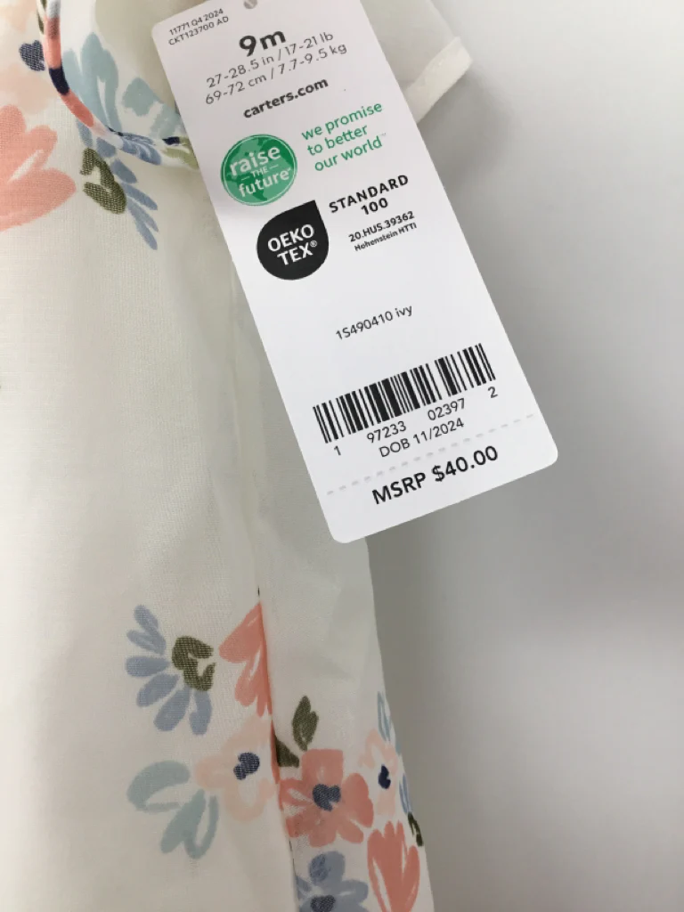 Carter's Child Size 9 Months White Dress - girls - Image 2