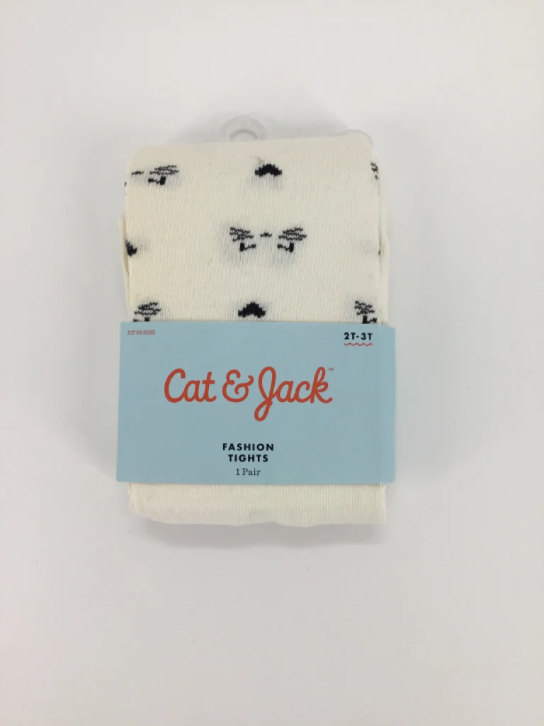 Cat & Jack Child Size 2 White Tights - girls