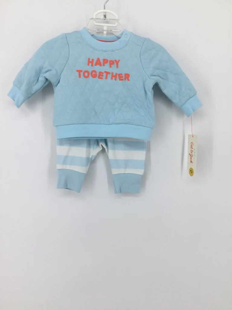 Cat & Jack Child Size 0-3 Months Blue screen printed Outfit - boys