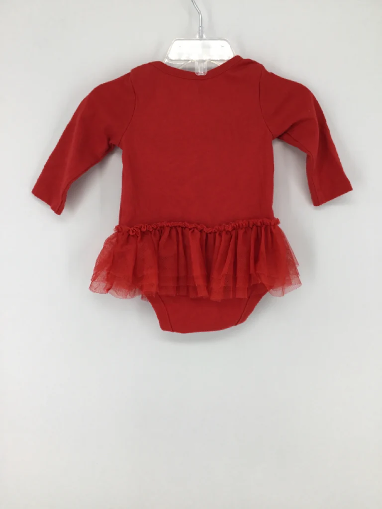 Cat & Jack Child Size 0-3 Months Red Christmas Onesie - Image 2