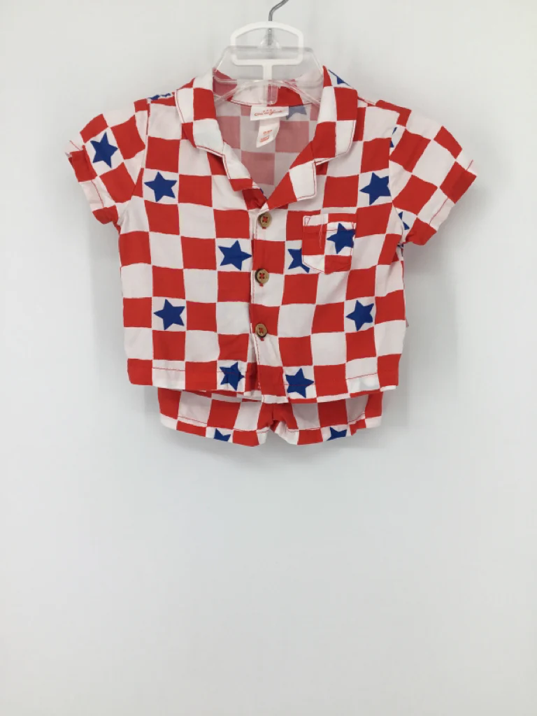 Cat & Jack Child Size 0-3 Months Red Stars & Stripes Outfit