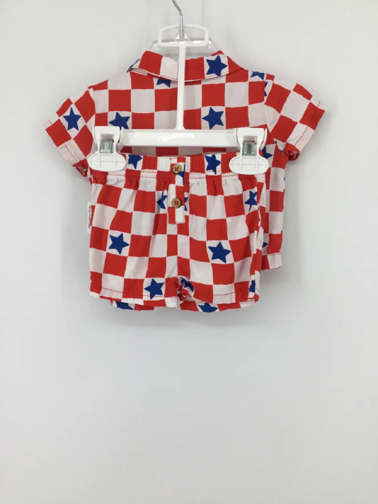 Cat & Jack Child Size 0-3 Months Red Stars & Stripes Outfit - Image 2