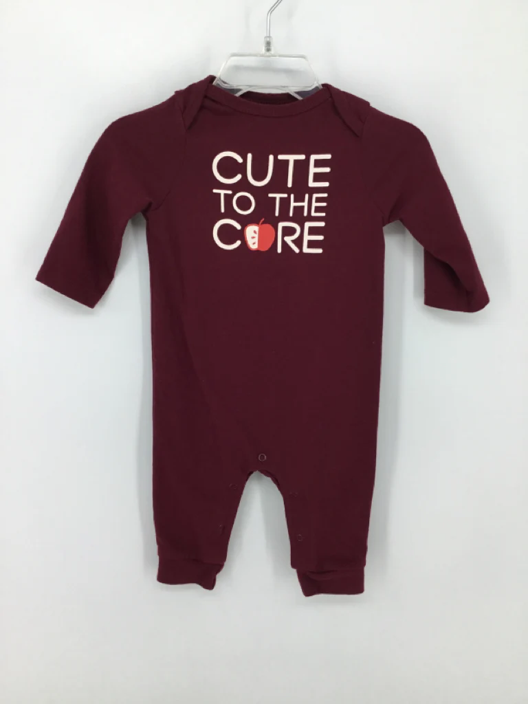 Cat & Jack Child Size 0-6 Months Burgundy Outfit - girls