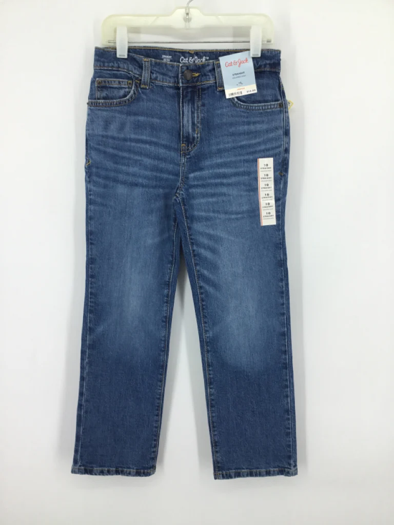 Cat & Jack Child Size 10 Blue Solid Jeans - boys