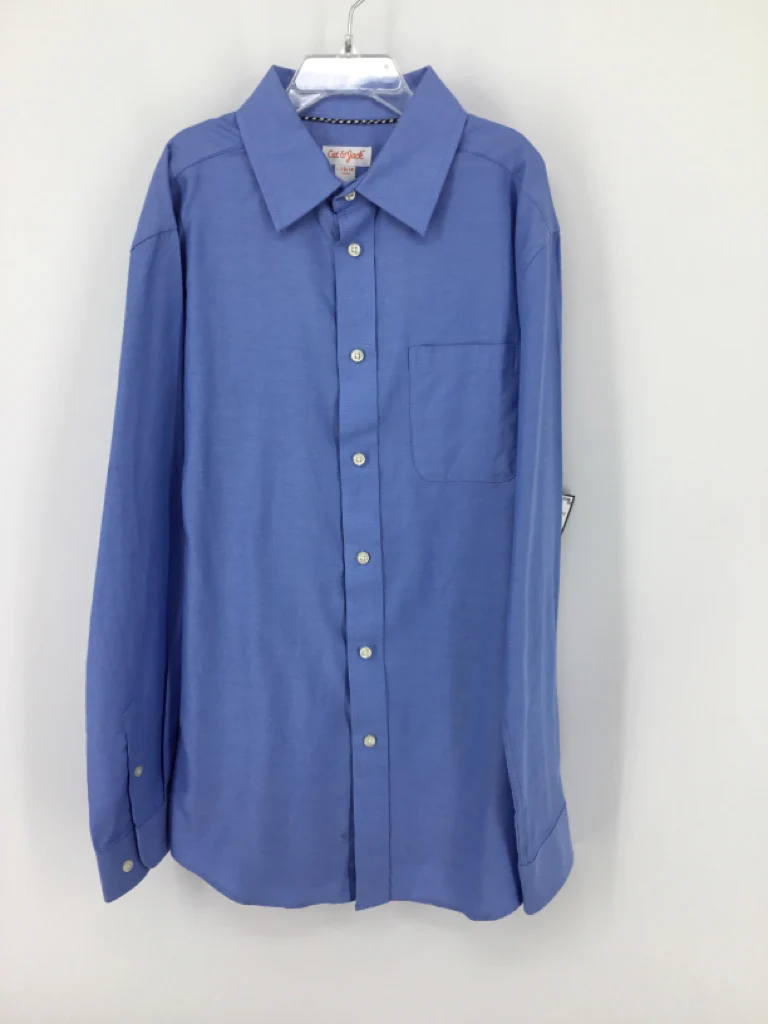 Cat & Jack Child Size 12 Blue Solid Shirt - boys