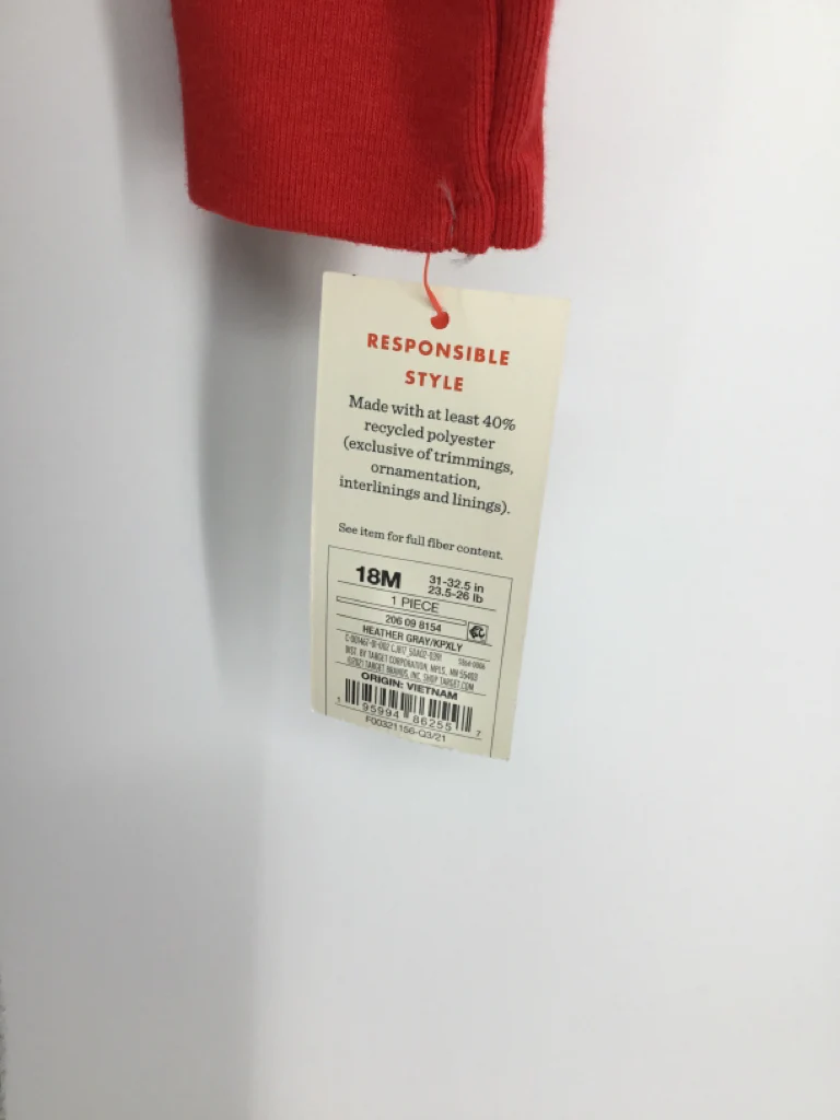 Cat & Jack Child Size 18 Months Gray Valentine's Day Outfit - Image 2