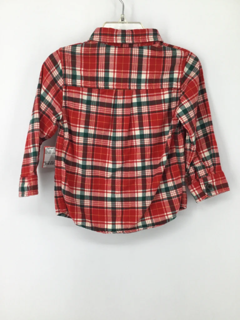 Cat & Jack Child Size 18 Months Red Plaid Shirt - boys - Image 2