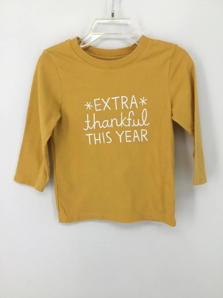 Cat & Jack Child Size 18 Months Yellow Thanksgiving T-Shirt
