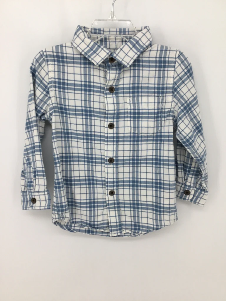 Cat & Jack Child Size 2 Blue Plaid Shirt - boys