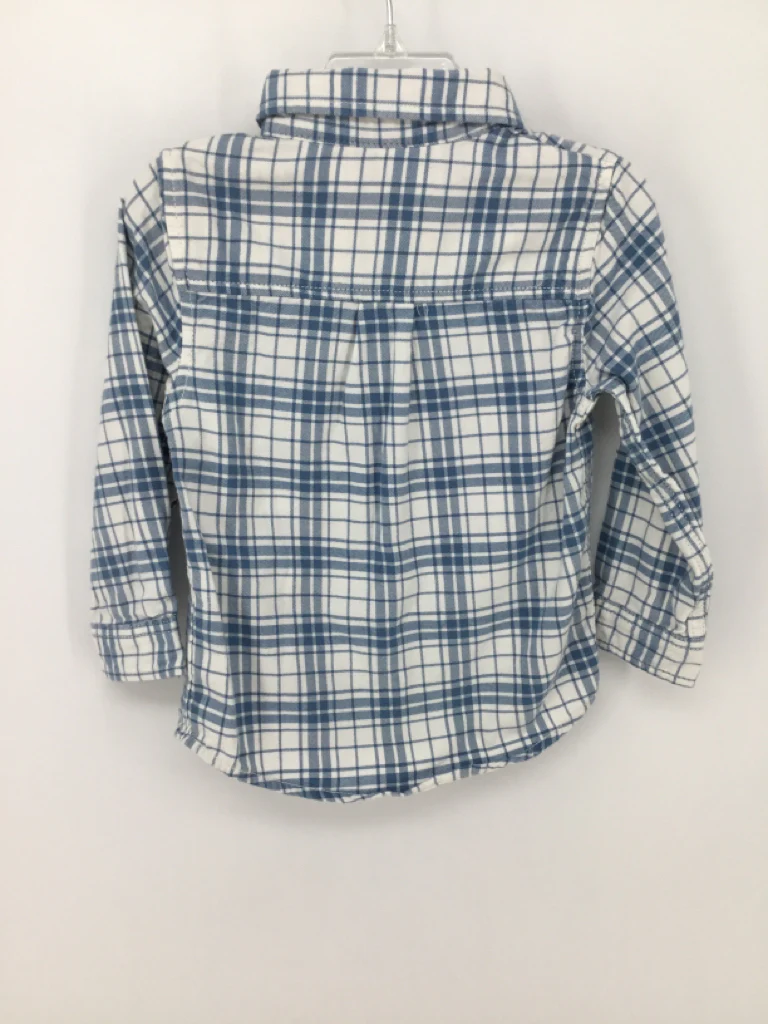 Cat & Jack Child Size 2 Blue Plaid Shirt - boys - Image 2