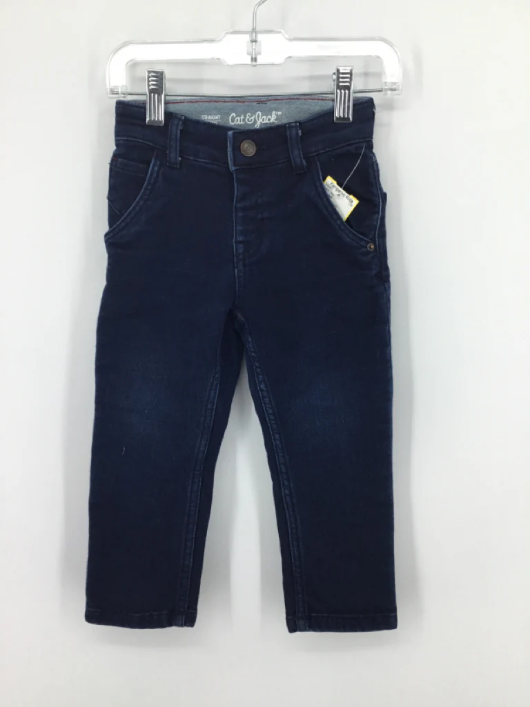 Cat & Jack Child Size 2 Blue Solid Jeans - boys