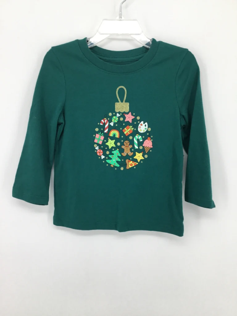 Cat & Jack Child Size 2 Green Christmas T-Shirt