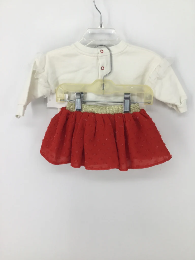Cat & Jack Child Size 3-6 Months White Christmas Outfit - Image 2