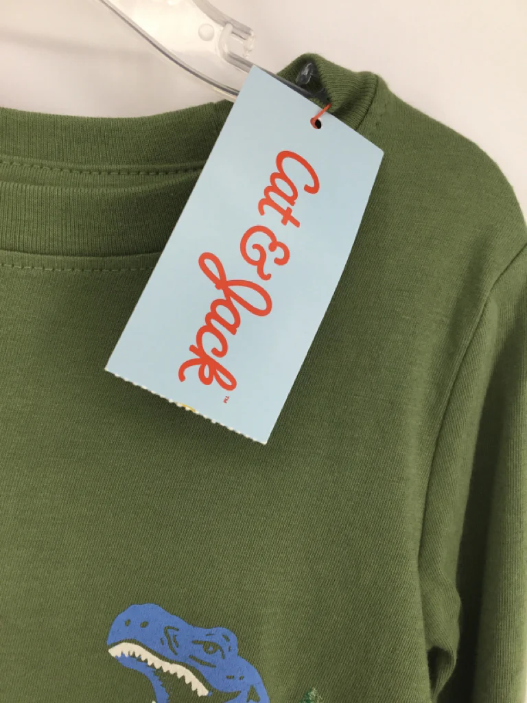 Cat & Jack Child Size 3 Green Dinosaur T-shirt - boys - Image 2