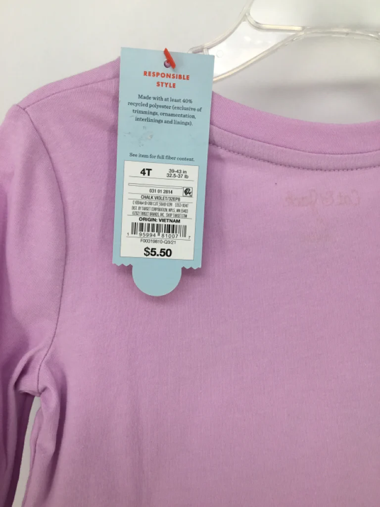 Cat & Jack Child Size 4 Purple T-shirt - girls - Image 2