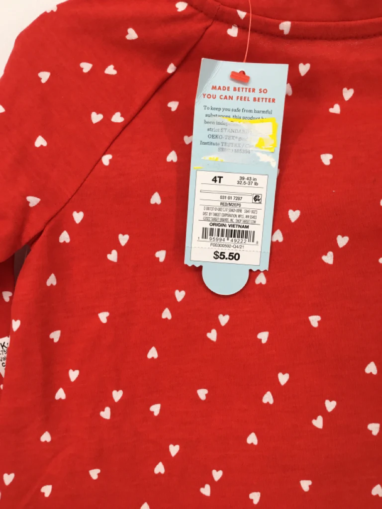 Cat & Jack Child Size 4 Red Valentine's Day T-Shirt - Image 2