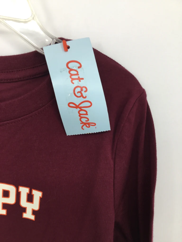 Cat & Jack Child Size 5 Burgundy Thanksgiving T-Shirt - Image 2