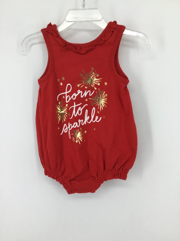 Cat & Jack Child Size 6-9 Months Red Stars & Stripes Outfit