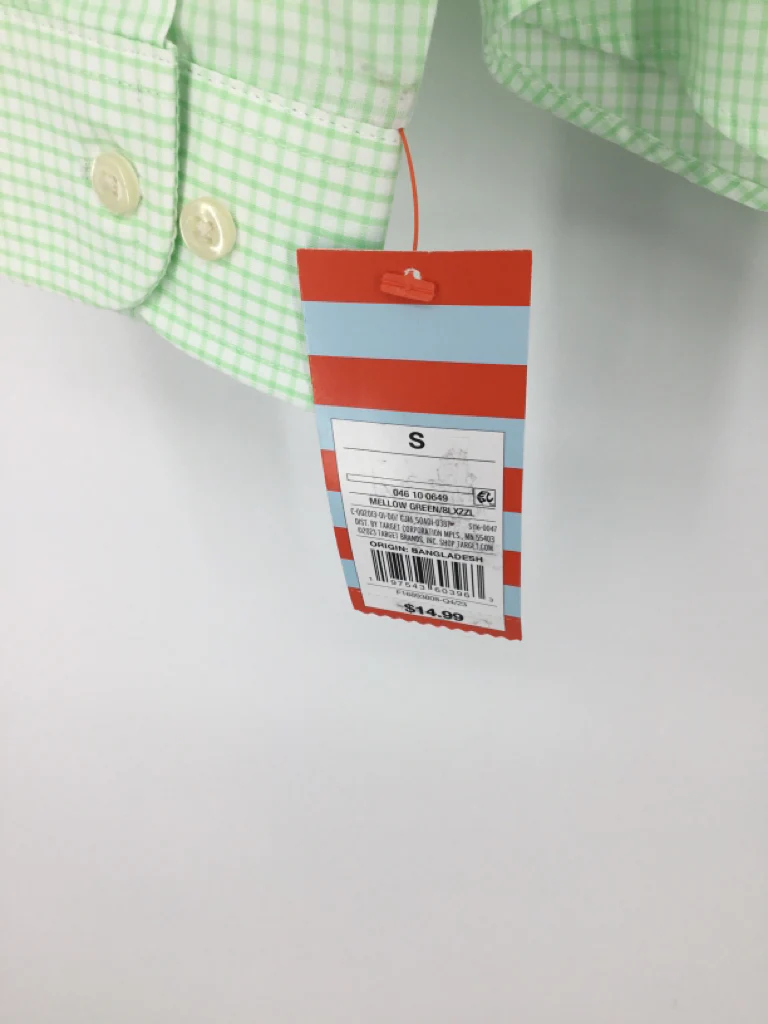 Cat & Jack Child Size 6 Green Checkered Shirt - boys - Image 2
