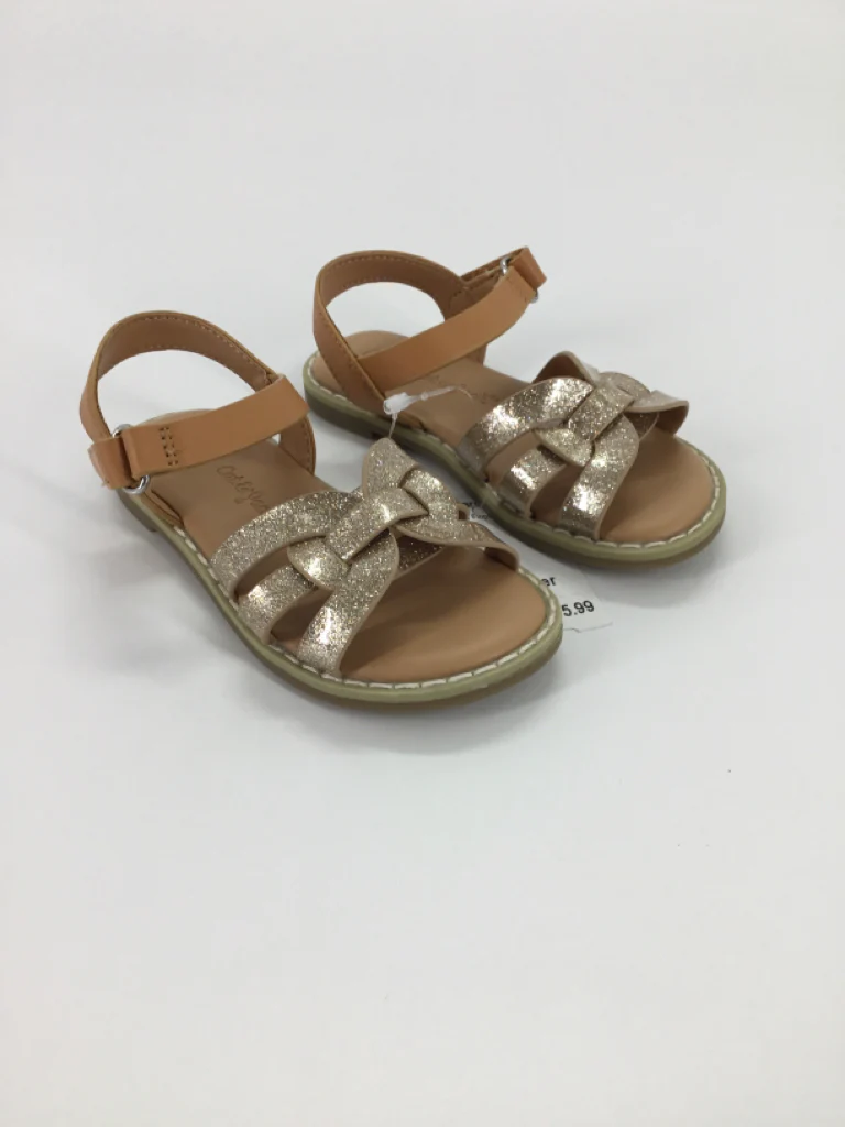 Cat & Jack Child Size 6 Toddler Gold Sandals/Flip Flops