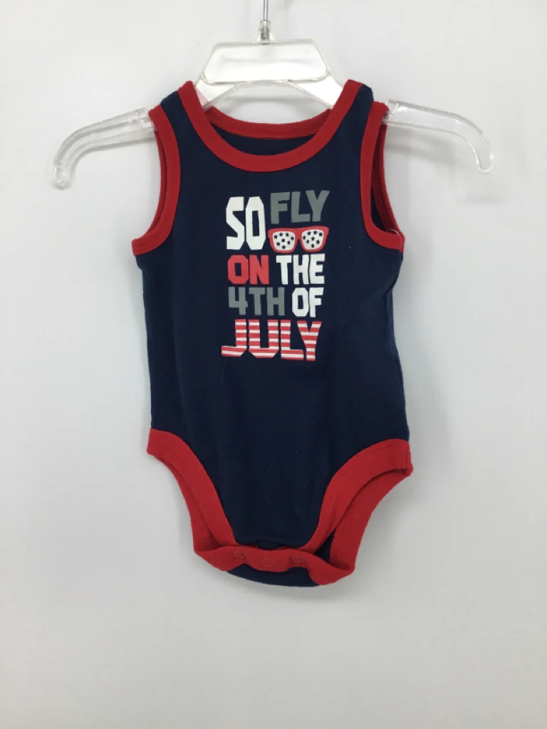 Celebrate! Child Size 0-3 Months Navy Stars & Stripes Onesie
