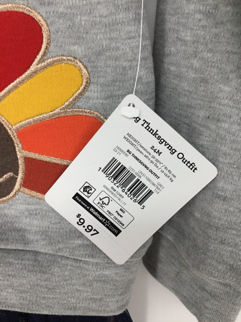 Celebrate! Child Size 24 Months Gray Thanksgiving Outfit - Image 2