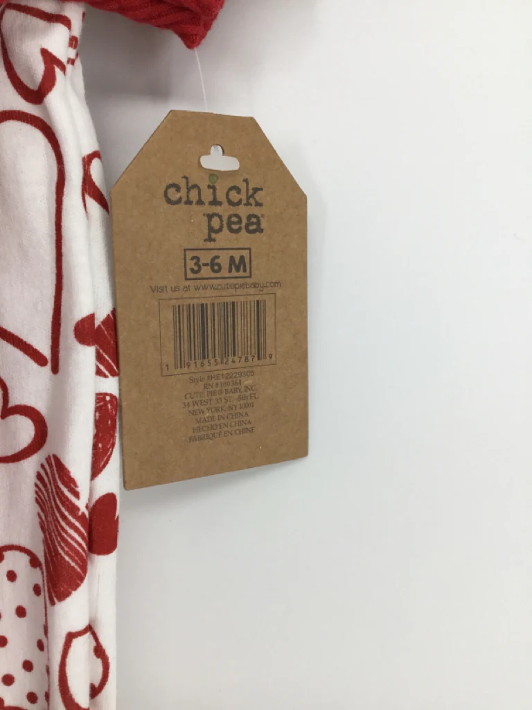 Chickpea Child Size 3-6 Months Red Valentine's Day Outfit - Image 2