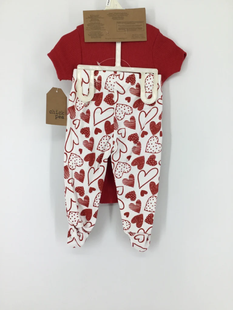 Chickpea Child Size 3-6 Months Red Valentine's Day Outfit - Image 3