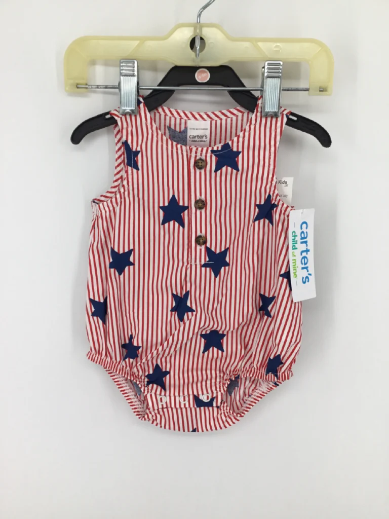Child of Mine Child Size 0-3 Months Red Stars & Stripes Outfit
