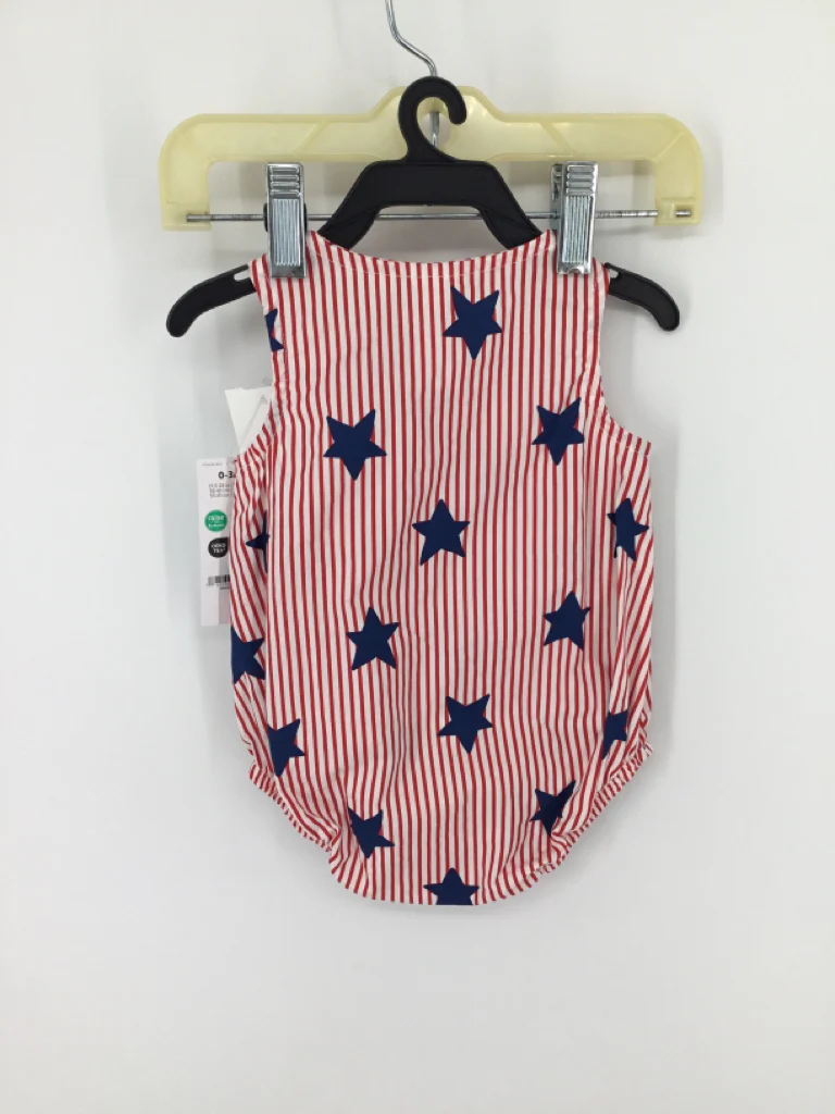 Child of Mine Child Size 0-3 Months Red Stars & Stripes Outfit - Image 3