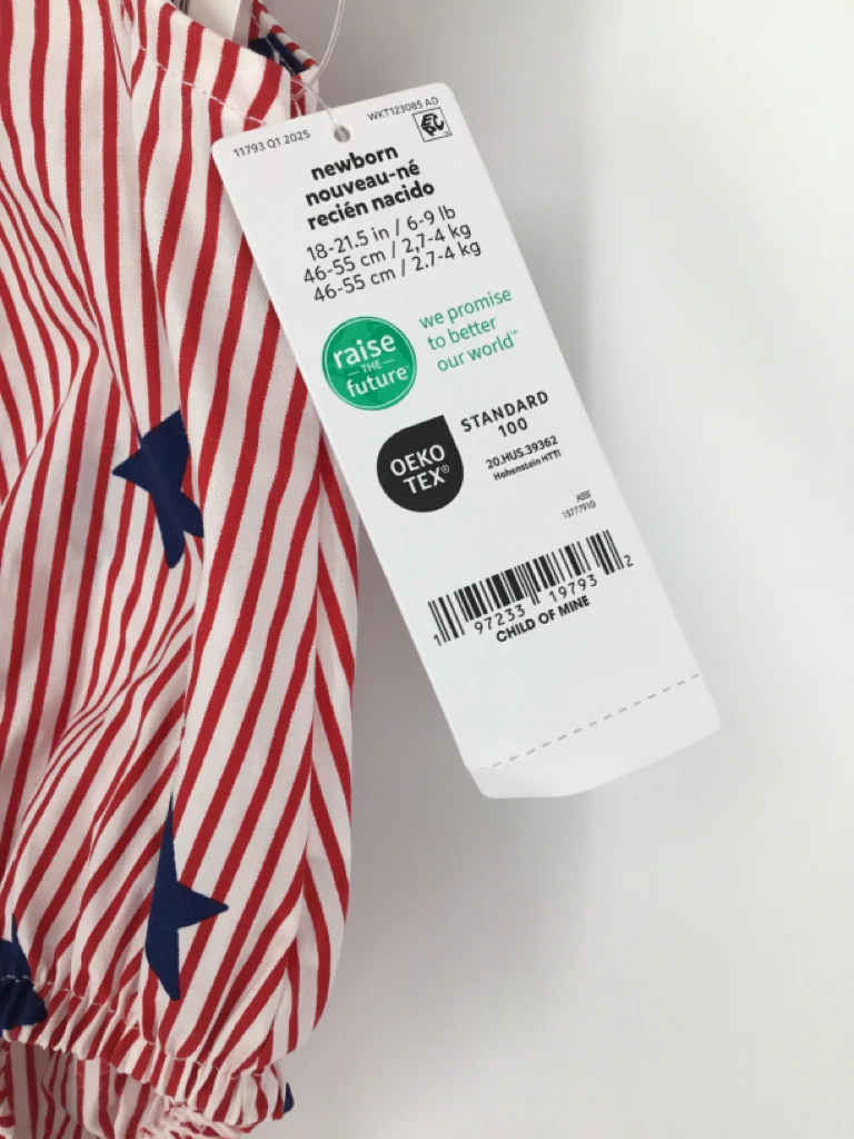 Child of Mine Child Size Newborn Red Stars & Stripes Outfit - Image 2